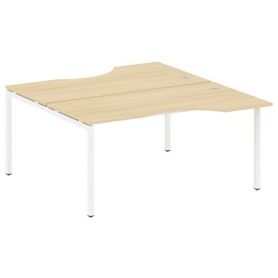 Metal System Quattro 4x4 40БП.РАС-СА-2.1 (Акация лорка/Белый) Рабочая станция криволинейная на П-образном м/к