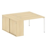 Metal System Quattro 4x4 40БП.РС-СШК-1.2 (Акация лорка/Белый) Рабочая станция на П-образном м/к с опорным шкафом-купе