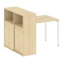 Metal System Quattro 4x4 40БП.РС-СШК-3.1 (Акация лорка/Белый) Стол письменный на П-образном м/к с опорным шкафом-купе