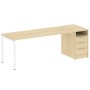 Metal System Quattro 4x4 40БП.РС-СТП -1.5 (Акация лорка/Белый) Рабочая станция на П-образном м/к с опорной тумбой