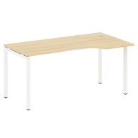 Metal System Quattro 4x4 40БП.СА-1 Пр (Акация лорка/Белый) Стол криволинейный правый на П-образном м/к