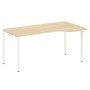 Metal System Quattro 4x4 40БП.СА-1 Пр (Акация лорка/Белый) Стол криволинейный правый на П-образном м/к