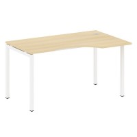 Metal System Quattro 4x4 40БП.СА-2 Пр (Акация лорка/Белый) Стол криволинейный правый на П-образном м/к