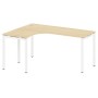 Metal System Quattro 4x4 40БП.СА-4 Л (Акация лорка/Белый) Стол криволинейный левый на П-образном м/к