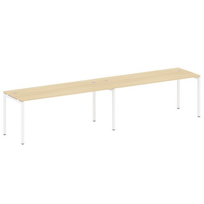 Metal System Quattro 4x4 40БП.СМ-2.5 (Акация лорка/Белый) Рабочая станция на 2 раб.места на П-образном м/к