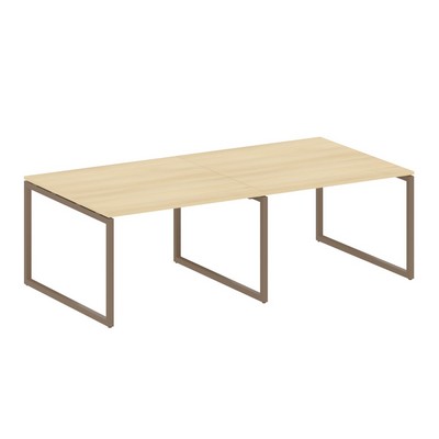 Metal System Quattro 4x4 40БО.ПРГ-2.2 (Акация лорка/Мокко) Переговорный стол, 2 столешницы на О-образном м/к