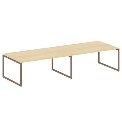 Metal System Quattro 4x4 40БО.ПРГ-2.5 (Акация лорка/Мокко) Переговорный стол, 2 столешницы на О-образном м/к