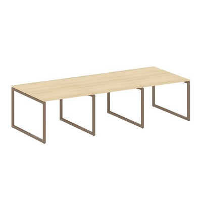 Metal System Quattro 4x4 40БО.ПРГ-3.1 (Акация лорка/Мокко) Переговорный стол, 3 столешницы на О-образном м/к