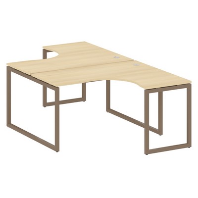 Metal System Quattro 4x4 40БО.РАС-СА-2.3 (Акация лорка/Мокко) Рабочая станция криволинейная на О-образном м/к