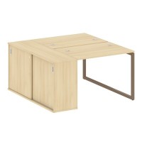 Metal System Quattro 4x4 40БО.РС-СШК-1.1 (Акация лорка/Мокко) Рабочая станция на О-образном м/к с опорным шкафом-купе