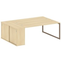 Metal System Quattro 4x4 40БО.РС-СШК-1.5 (Акация лорка/Мокко) Рабочая станция на О-образном м/к с опорным шкафом-купе