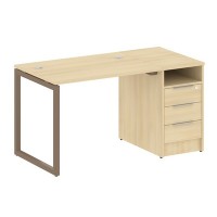 Metal System Quattro 4x4 40БО.РС-СТП -1.1 (Акация лорка/Мокко) Рабочая станция на О-образном м/к с опорной тумбой