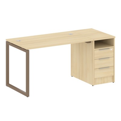 Metal System Quattro 4x4 40БО.РС-СТП -1.2 (Акация лорка/Мокко) Рабочая станция на О-образном м/к с опорной тумбой