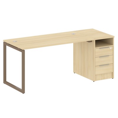 Metal System Quattro 4x4 40БО.РС-СТП -1.3 (Акация лорка/Мокко) Рабочая станция на О-образном м/к с опорной тумбой