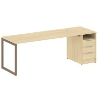 Metal System Quattro 4x4 40БО.РС-СТП -1.5 (Акация лорка/Мокко) Рабочая станция на О-образном м/к с опорной тумбой