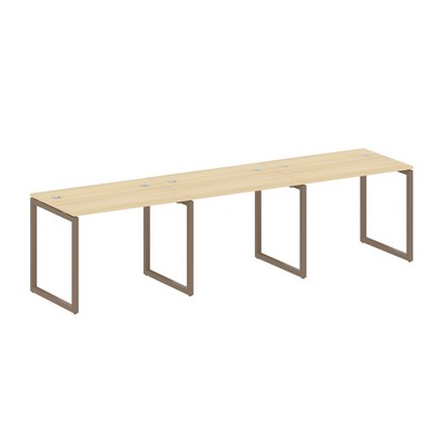 Metal System Quattro 4x4 40БО.СМ-3.1 (Акация лорка/Мокко) Рабочая станция на 3 раб.места на О-образном м/к