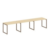 Metal System Quattro 4x4 40БО.СМ-3.2 (Акация лорка/Мокко) Рабочая станция на 3 раб.места на О-образном м/к