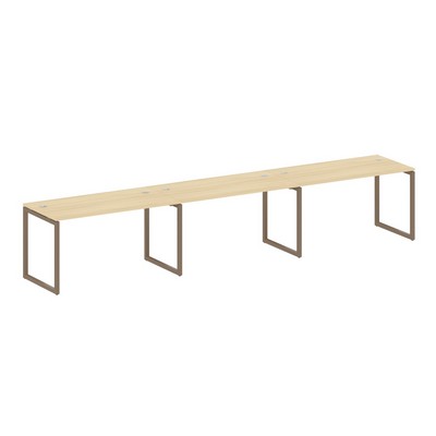 Metal System Quattro 4x4 40БО.СМ-3.3 (Акация лорка/Мокко) Рабочая станция на 3 раб.места на О-образном м/к