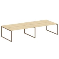 Metal System Quattro 4x4 40БО.СМ-4.5 (Акация лорка/Мокко) Рабочая станция на 4 раб.места на О-образном м/к