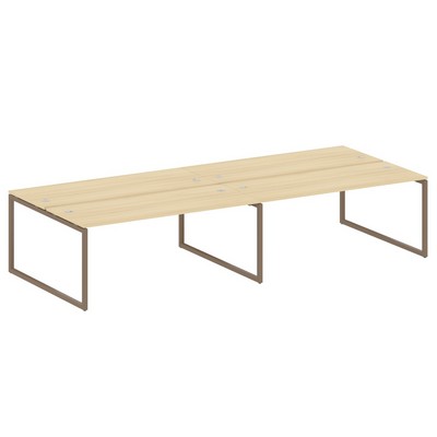 Metal System Quattro 4x4 40БО.СМ-4.5 (Акация лорка/Мокко) Рабочая станция на 4 раб.места на О-образном м/к