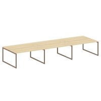 Metal System Quattro 4x4 40БО.СМ-6.4 (Акация лорка/Мокко) Рабочая станция на 6 раб.мест на О-образном м/к