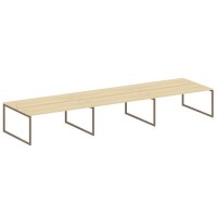 Metal System Quattro 4x4 40БО.СМ-6.5 (Акация лорка/Мокко) Рабочая станция на 6 раб.мест на О-образном м/к