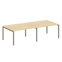 Metal System Quattro 4x4 40БП.ПРГ-2.3 (Акация лорка/Мокко) Переговорный стол, 2 столешницы на П-образном м/к