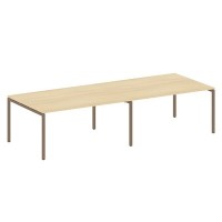 Metal System Quattro 4x4 40БП.ПРГ-2.4 (Акация лорка/Мокко) Переговорный стол, 2 столешницы на П-образном м/к