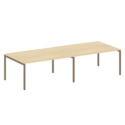 Metal System Quattro 4x4 40БП.ПРГ-2.4 (Акация лорка/Мокко) Переговорный стол, 2 столешницы на П-образном м/к