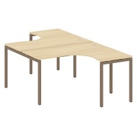 Metal System Quattro 4x4 40БП.РАС-СА-2.3 (Акация лорка/Мокко) Рабочая станция криволинейная на П-образном м/к