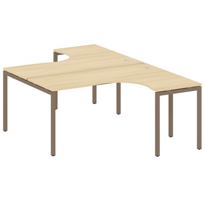 Metal System Quattro 4x4 40БП.РАС-СА-2.4 (Акация лорка/Мокко) Рабочая станция криволинейная на П-образном м/к