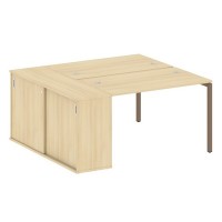 Metal System Quattro 4x4 40БП.РС-СШК-1.2 (Акация лорка/Мокко) Рабочая станция на П-образном м/к с опорным шкафом-купе