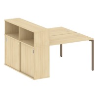 Metal System Quattro 4x4 40БП.РС-СШК-2.2 (Акация лорка/Мокко) Рабочая станция на П-образном м/к с опорным шкафом-купе