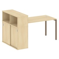 Metal System Quattro 4x4 40БП.РС-СШК-3.3 (Акация лорка/Мокко) Стол письменный на П-образном м/к с опорным шкафом-купе