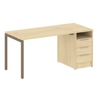 Metal System Quattro 4x4 40БП.РС-СТП -1.2 (Акация лорка/Мокко) Рабочая станция на П-образном м/к с опорной тумбой