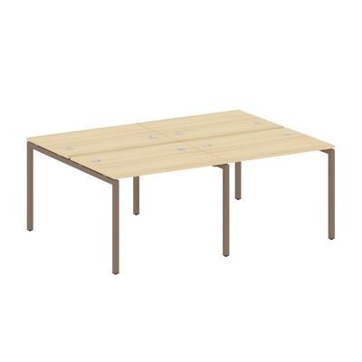 Metal System Quattro 4x4 40БП.СМ-4.1 (Акация лорка/Мокко) Рабочая станция на 4 раб.места на П-образном м/к