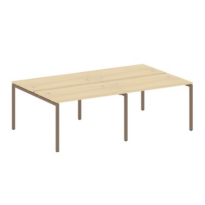 Metal System Quattro 4x4 40БП.СМ-4.2 (Акация лорка/Мокко) Рабочая станция на 4 раб.места на П-образном м/к