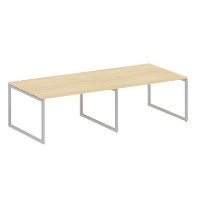 Metal System Quattro 4x4 40БО.ПРГ-2.3 (Акация лорка/Серый) Переговорный стол, 2 столешницы на О-образном м/к