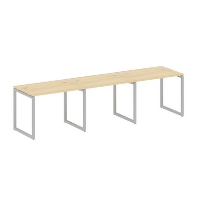 Metal System Quattro 4x4 40БО.СМ-3.1 (Акация лорка/Серый) Рабочая станция на 3 раб.места на О-образном м/к