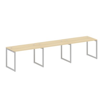 Metal System Quattro 4x4 40БО.СМ-3.2 (Акация лорка/Серый) Рабочая станция на 3 раб.места на О-образном м/к