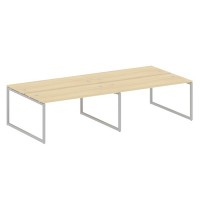 Metal System Quattro 4x4 40БО.СМ-4.4 (Акация лорка/Серый) Рабочая станция на 4 раб.места на О-образном м/к