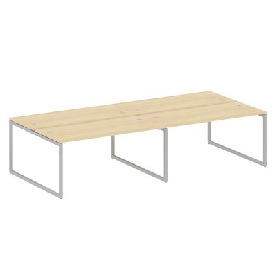 Metal System Quattro 4x4 40БО.СМ-4.4 (Акация лорка/Серый) Рабочая станция на 4 раб.места на О-образном м/к