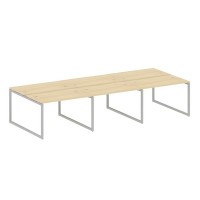 Metal System Quattro 4x4 40БО.СМ-6.2 (Акация лорка/Серый) Рабочая станция на 6 раб.мест на О-образном м/к