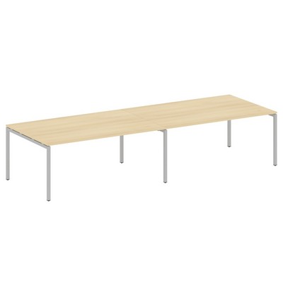 Metal System Quattro 4x4 40БП.ПРГ-2.5 (Акация лорка/Серый) Переговорный стол, 2 столешницы на П-образном м/к