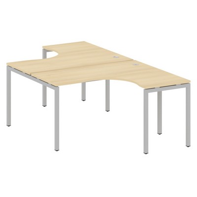 Metal System Quattro 4x4 40БП.РАС-СА-2.3 (Акация лорка/Серый) Рабочая станция криволинейная на П-образном м/к