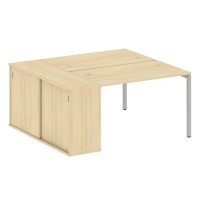 Metal System Quattro 4x4 40БП.РС-СШК-1.2 (Акация лорка/Серый) Рабочая станция на П-образном м/к с опорным шкафом-купе