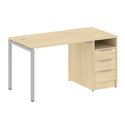 Metal System Quattro 4x4 40БП.РС-СТП -1.1 (Акация лорка/Серый) Рабочая станция на П-образном м/к с опорной тумбой