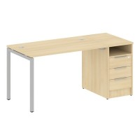 Metal System Quattro 4x4 40БП.РС-СТП -1.2 (Акация лорка/Серый) Рабочая станция на П-образном м/к с опорной тумбой