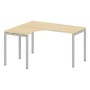 Metal System Quattro 4x4 40БП.СА-3 Л (Акация лорка/Серый) Стол криволинейный левый на П-образном м/к