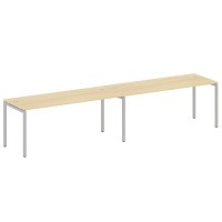 Metal System Quattro 4x4 40БП.СМ-2.5 (Акация лорка/Серый) Рабочая станция на 2 раб.места на П-образном м/к